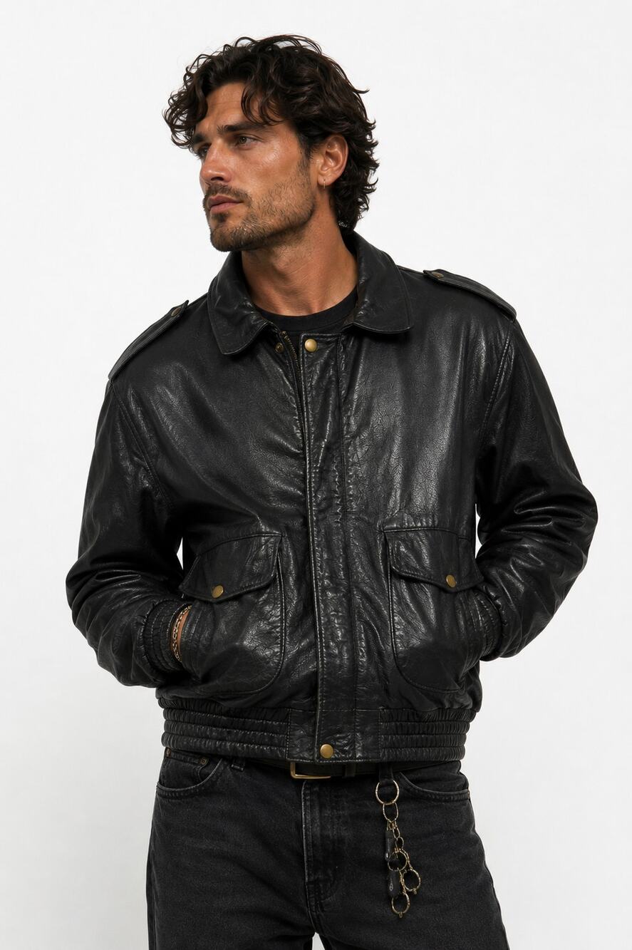 Vtg Skott Leather American Flight Jacket Original Kentucky Pilot Bomber Mens L